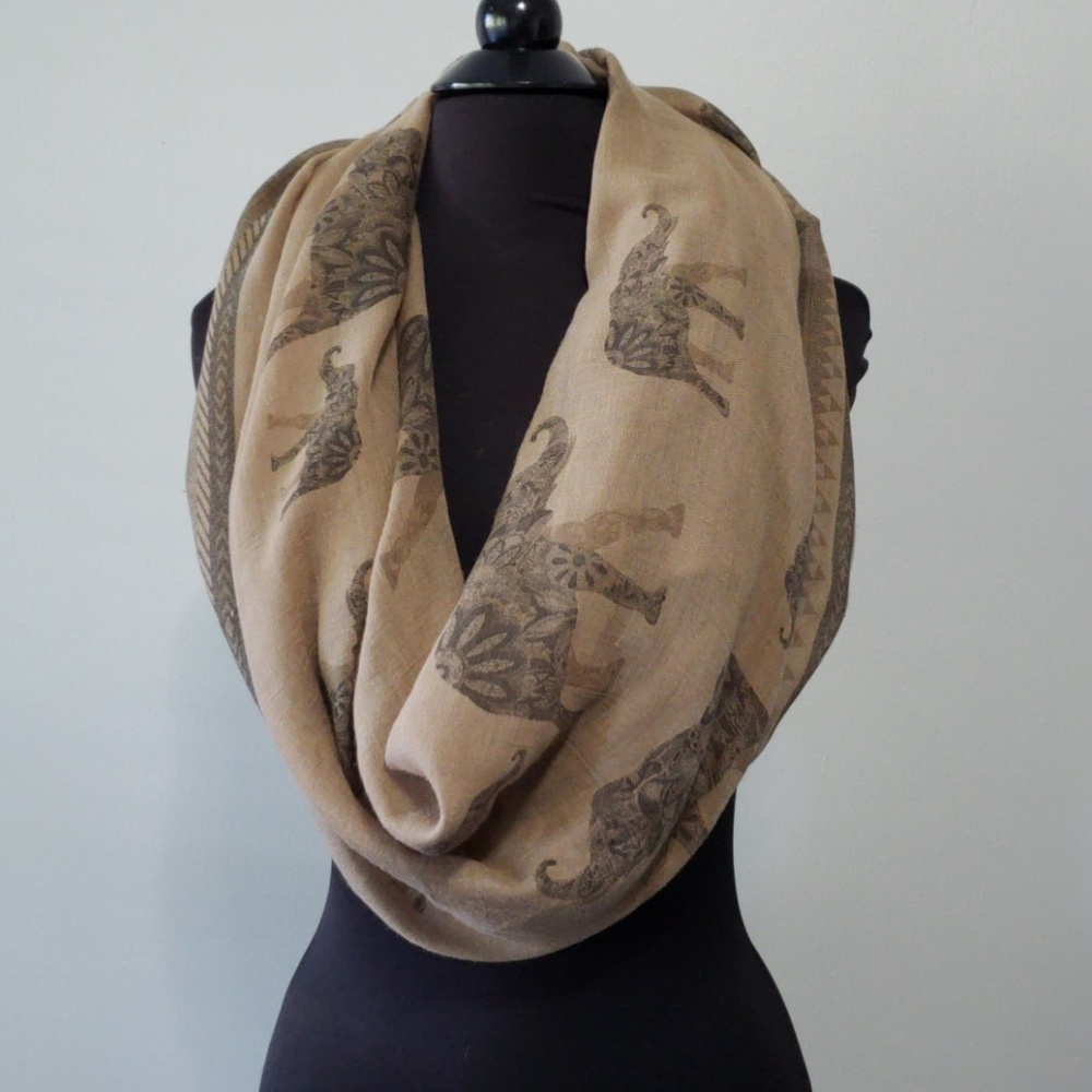 Scarf with Elephant Print